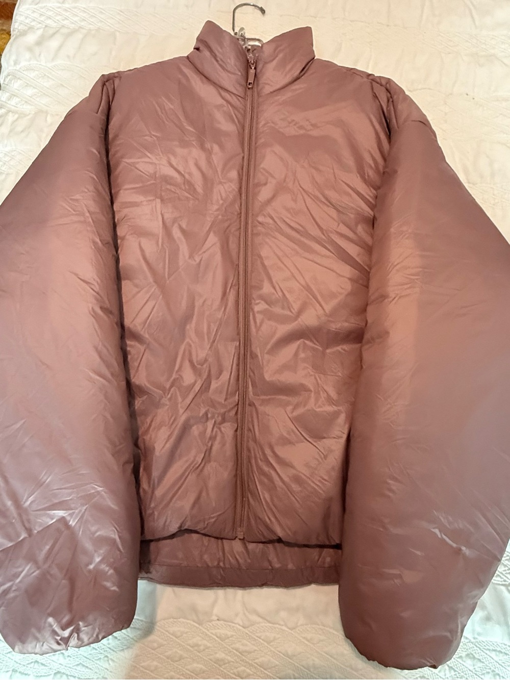 Urban Outfitters Mauve Lightweight Puffer Jacket - Zip Front